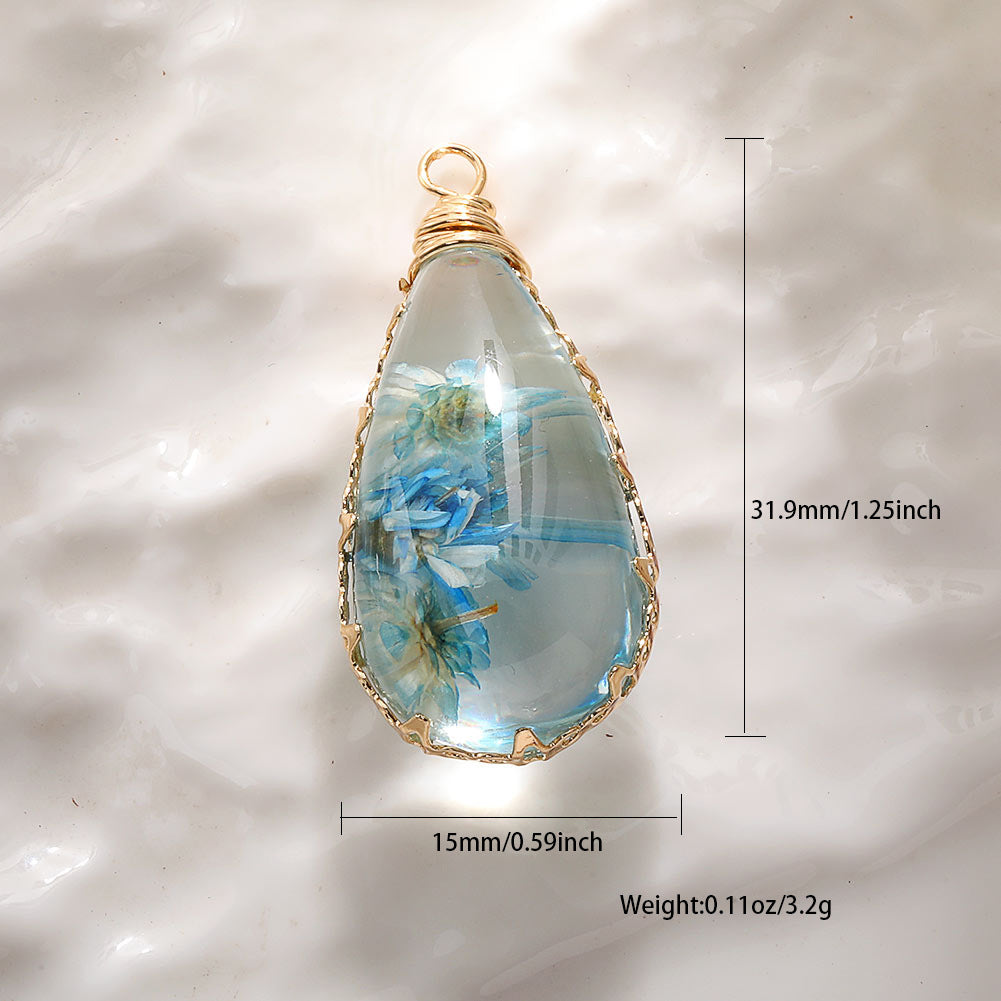 Wholesale DIY copper wire edge conch real flower dried flower pendant accessories