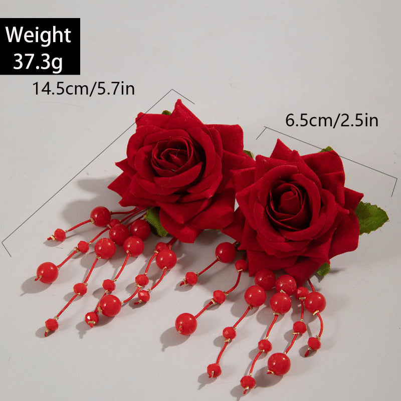 Wholesale Fabric colorful flower earrings
