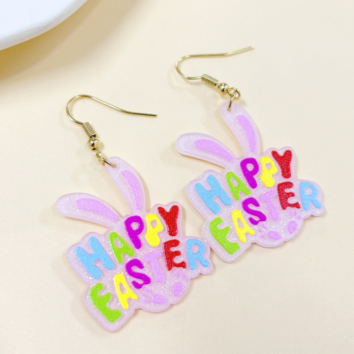 Wholesale Easter Acrylic Rabbit Earrings Cartoon Cute Pink Earrings