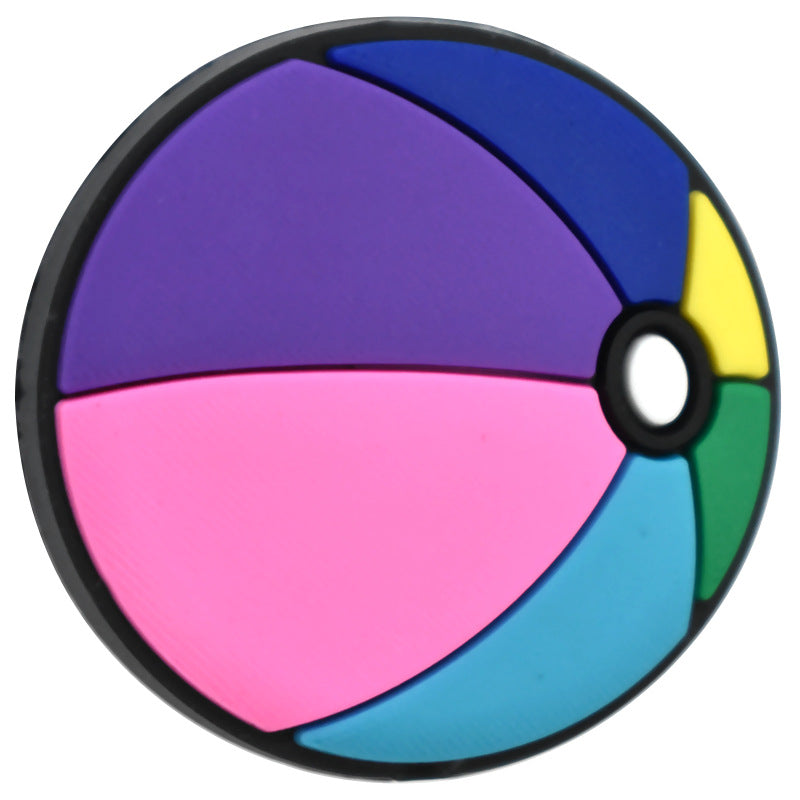 Wholesale Random 100pcs/pack  Ball sports series perforated thick patch soft rubber handmade burnt beads