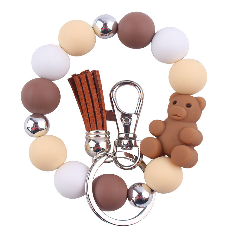 Wholesale Cartoon Animal Bear Silicone Bracelet Keychain