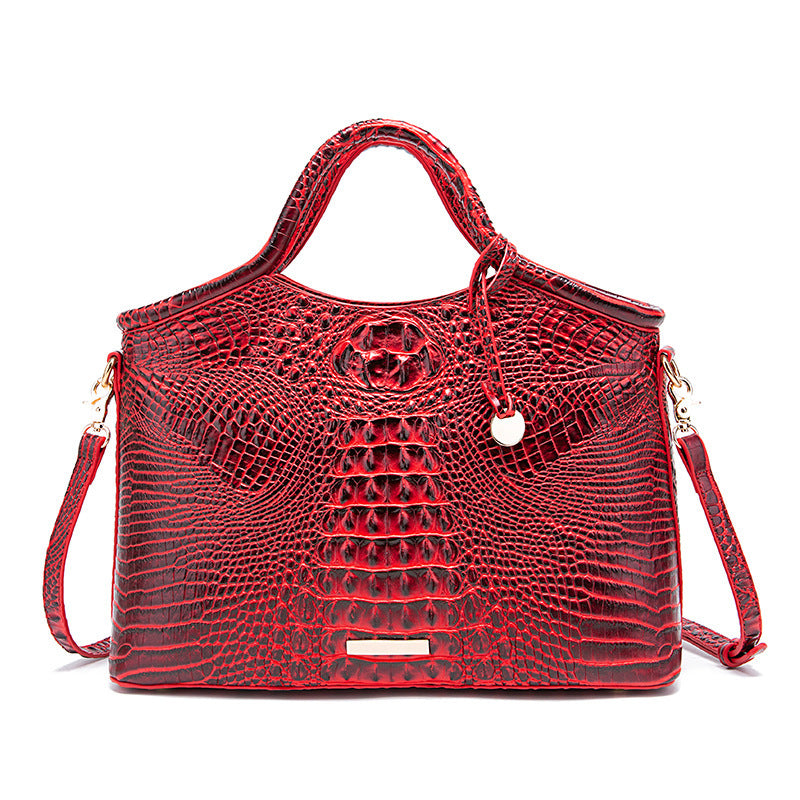 Wholesale PU Hand-held Crossbody Retro Multi-color Three-dimensional Concave and Convex Crocodile Pattern Shoulder Bag