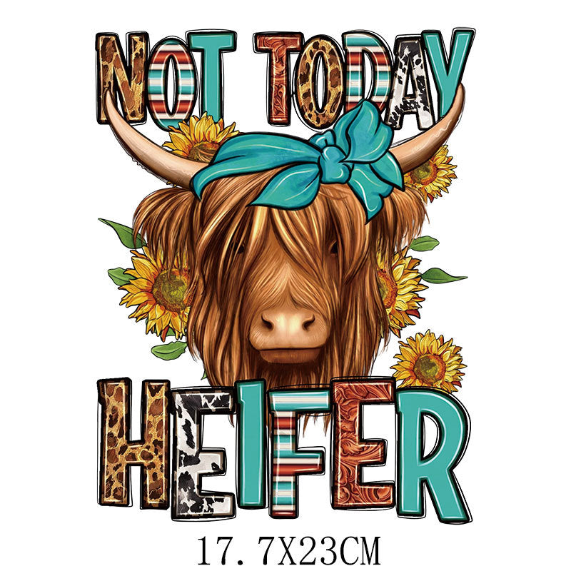 Wholesale Cartoon letter bull head heat transfer printing   UV DTF Ready to Press Transfers Wraps