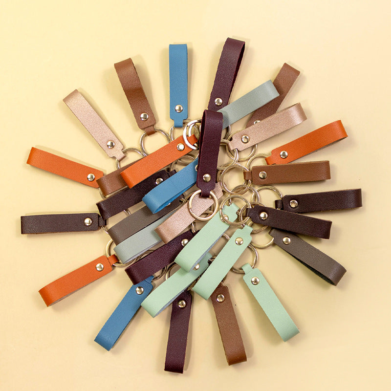 Wholesale Pu Leather Metal Business Small Gift Car Keychain