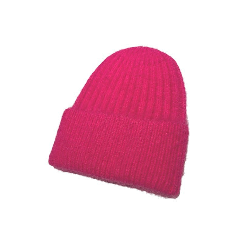 Wholesale Rabbit Fur Girls Knitted Long Plush Hat