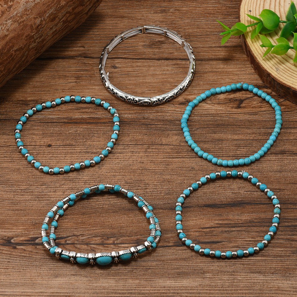 Wholesale Turquoise bead bracelet   Layered Bracelet Set