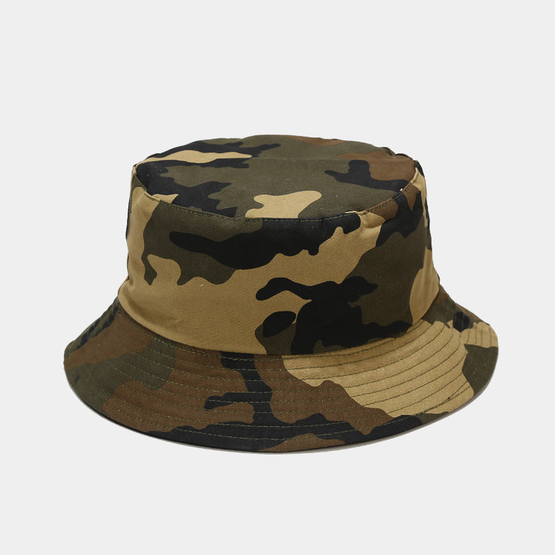 Wholesale  best selling camouflage double-sided basin hat spring and summer travel sun protection sun hat men's and women's fisherman hat