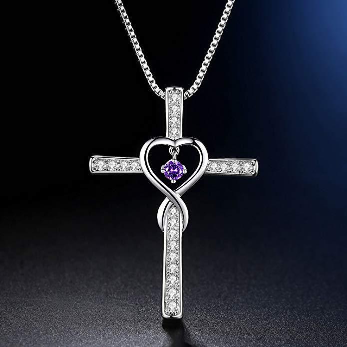 Wholesale Cross religious faith inlaid zircon pendant necklace