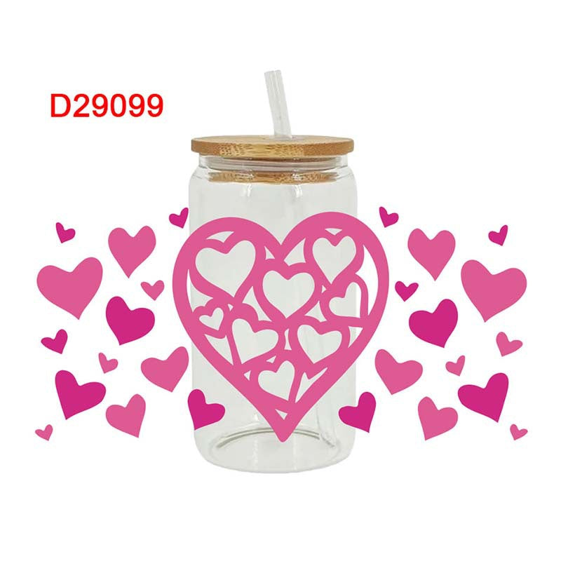 Wholesale Love Lipstick Valentine's Day 16oz Cup UV DTF Wraps