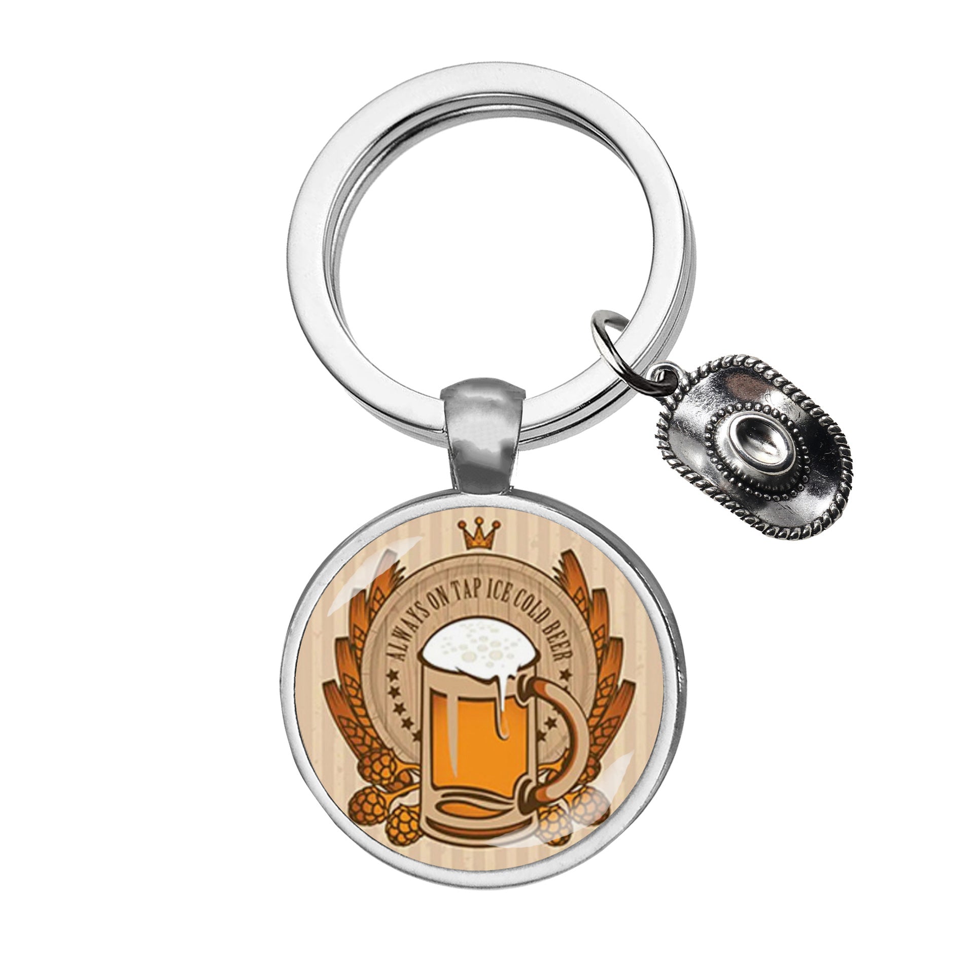 Wholesale Cowboy Hat Beer Stainless Steel Keychain
