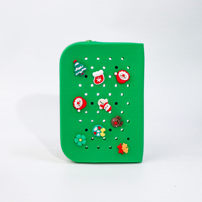 Wholesale Hole Silicone Multi-color DIY Creative Student Portable Non-deformable Stationery Pencil Bag