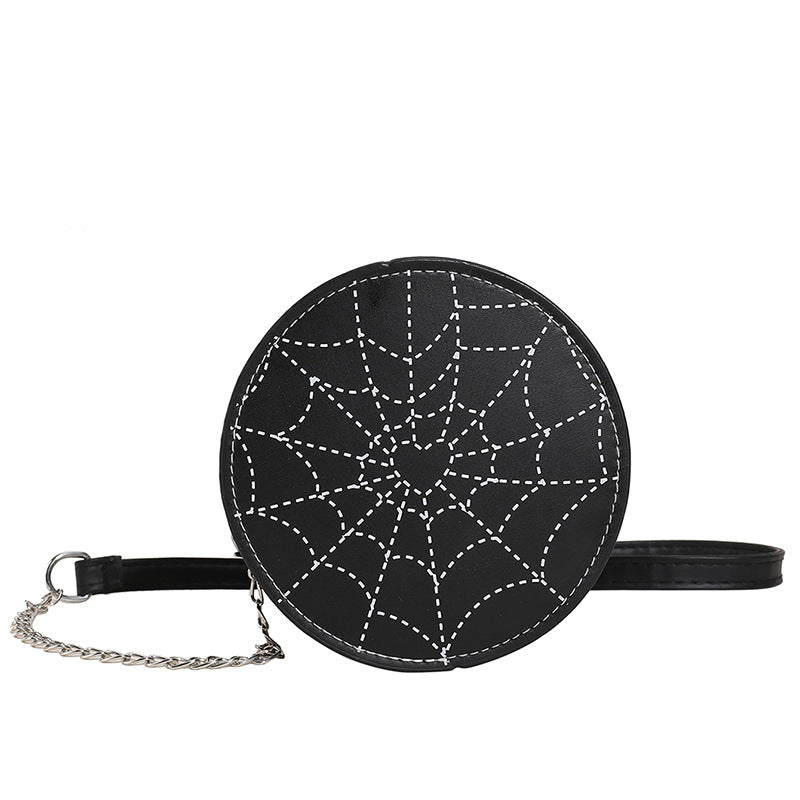 Wholesale Heart Shape Spider Web Casual Small Round Bag Crossbody Bag