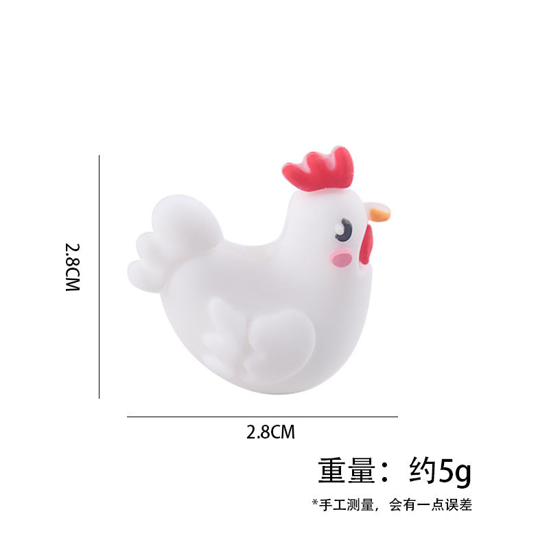 Wholesale 3pcs 3D cartoon small white chicken small tooth glue creative DIY baby molars nipple anti-chain accessories