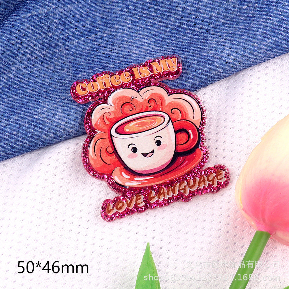 Wholesale 10pcs/ pack Cute Cartoon Character Animal Ornaments Acrylic Pins Cute DIY Accessories