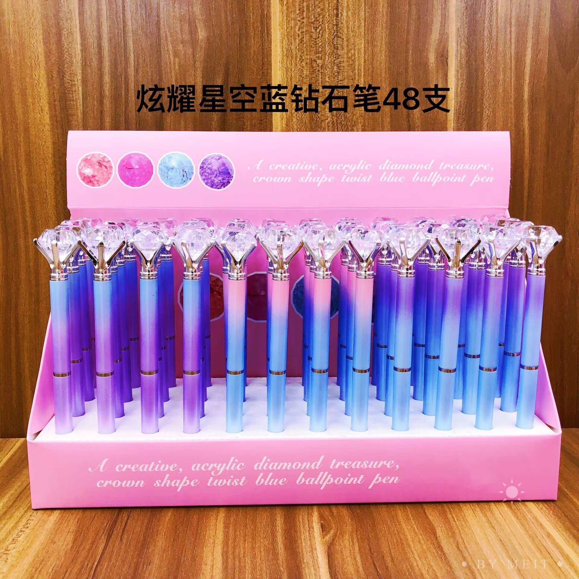 Wholesale 48pcs Cartoon Christmas Crystal Diamond Revolving Ballpoint Pen