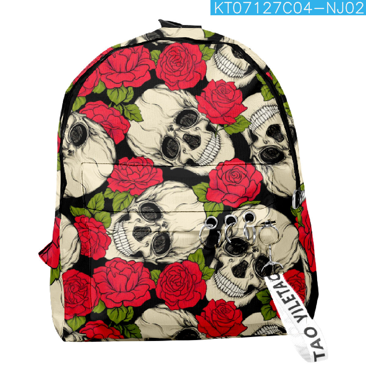 Wholesale 2023 Summer New Flower Skull Oxford Backpack