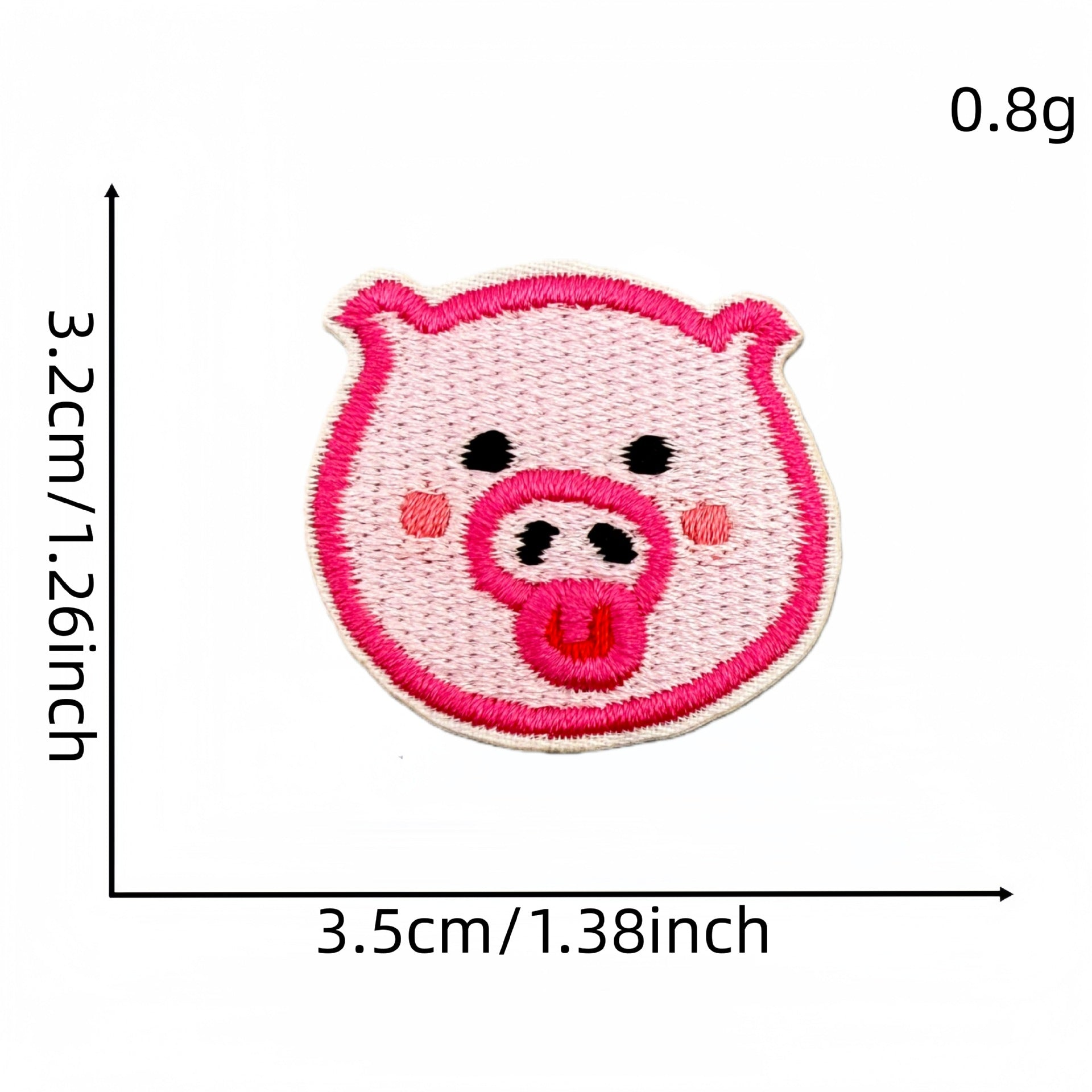 Wholesale Fashion Cartoon Pink Pig Iron On Embroidery Patch Polyester Fabric For Kids Clothing DIY