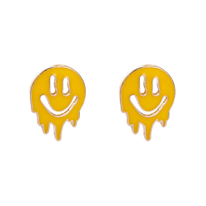 Wholesale Alloys Drops Oil Smiley Earrings