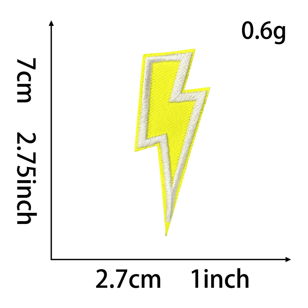 Wholesale Iron On Embroidery Patch Black Lightning Design For DIY Clothing And Hats Boutique Fashion Accessory
