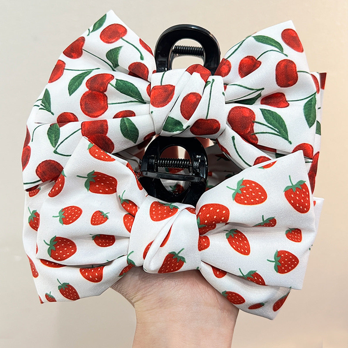 Wholesale cherry strawberry print hairpin shark clip