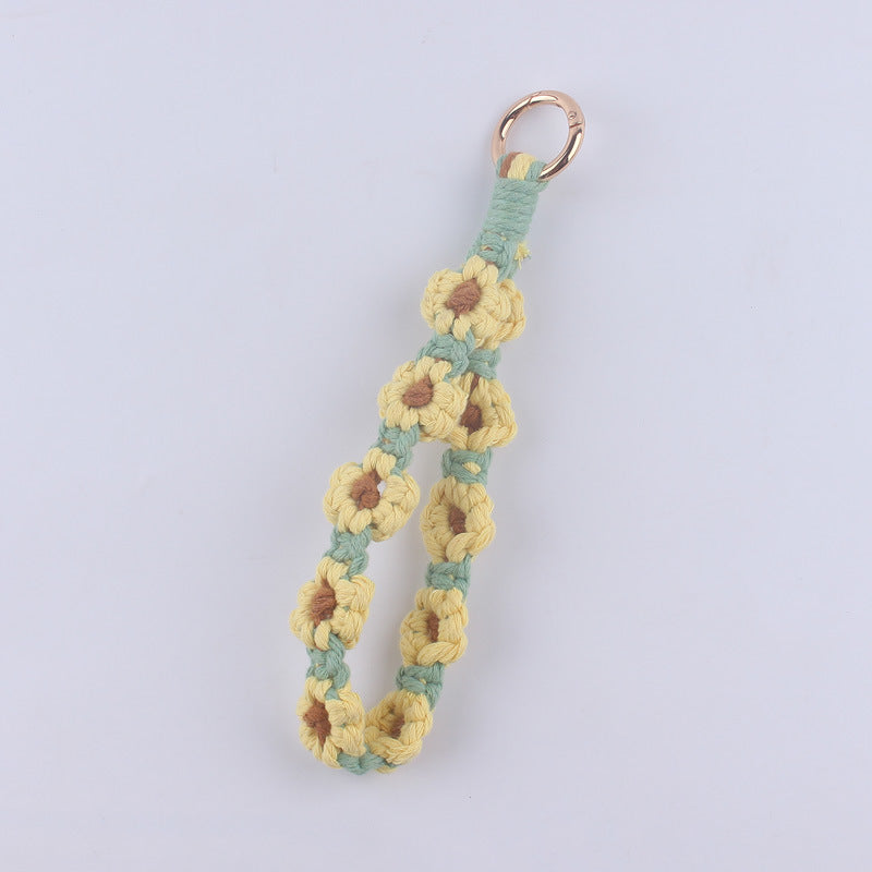 Wholesale Cotton Rope Daisy Pattern Keychains