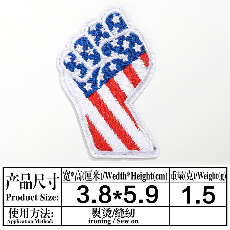 Wholesale Independence Day flag colorful and diverse embroidery DIY patches