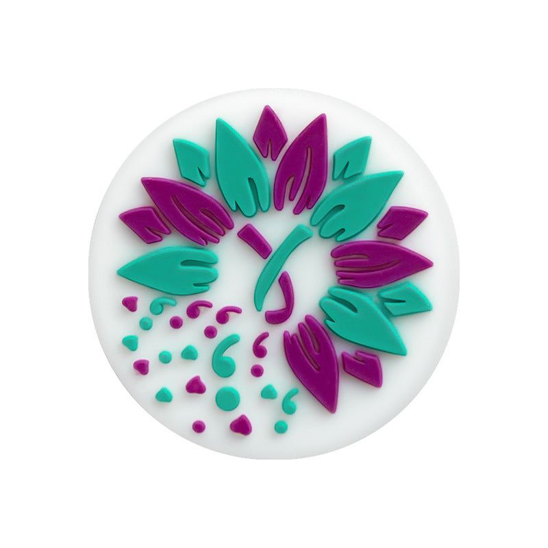 Wholesale 10PCS DIY Blue Purple Flower Cartoon Silicone Beads