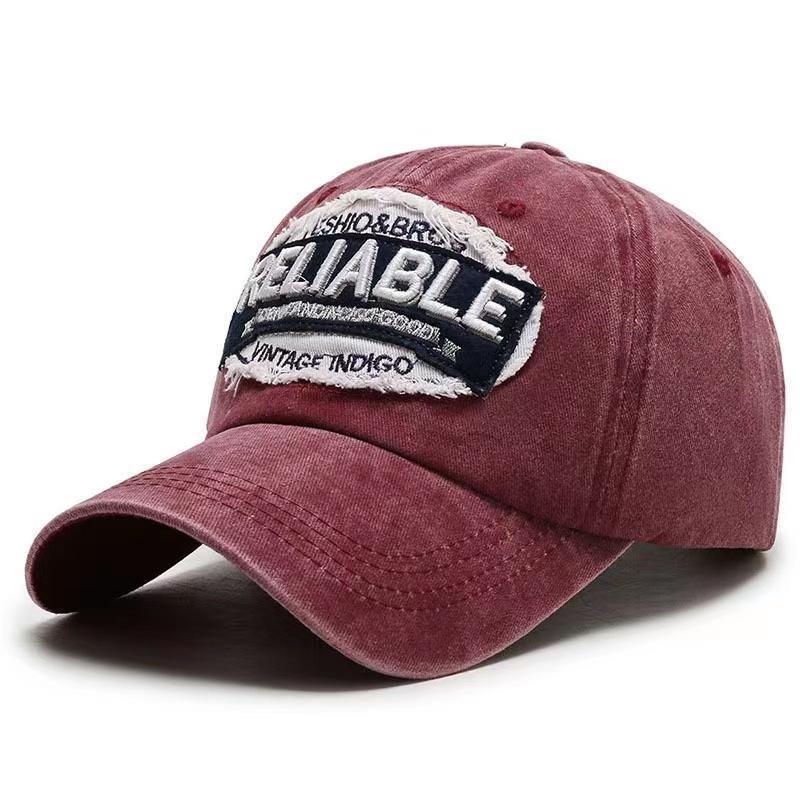 Wholesale Versatile student washed distressed curved brim lettered baseball cap
