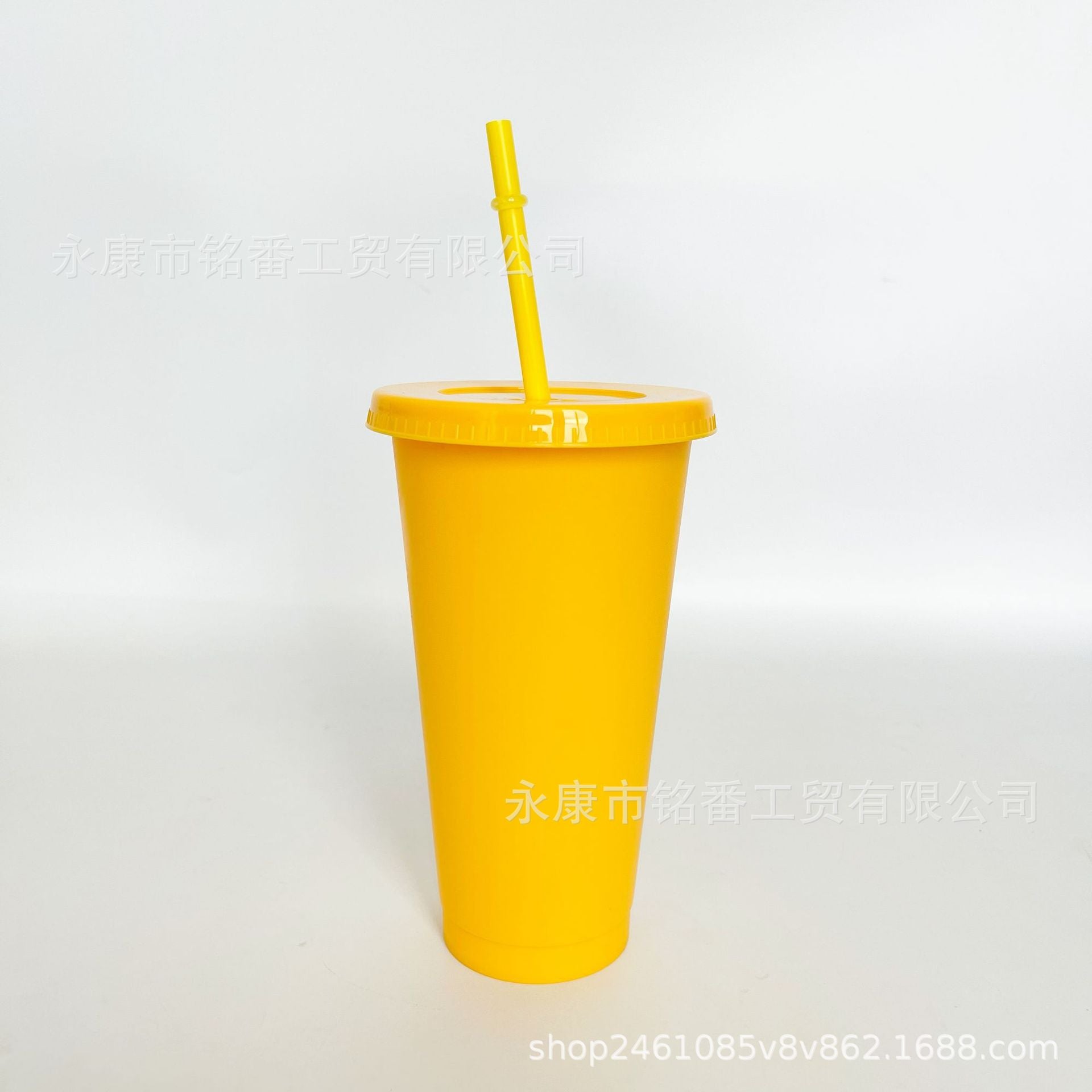 Wholesale 5pcs 24OZ solid color PP plastic large capacity 710ml straw cup