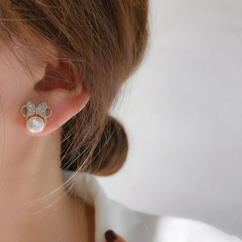 Wholesale Alloy Stainless Steel Cute Pearl Earrings