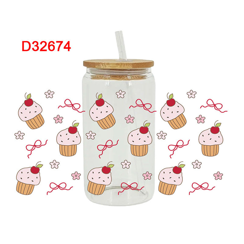 Wholesale Cartoon Dessert Series  16oz Cup UV DTF Wraps