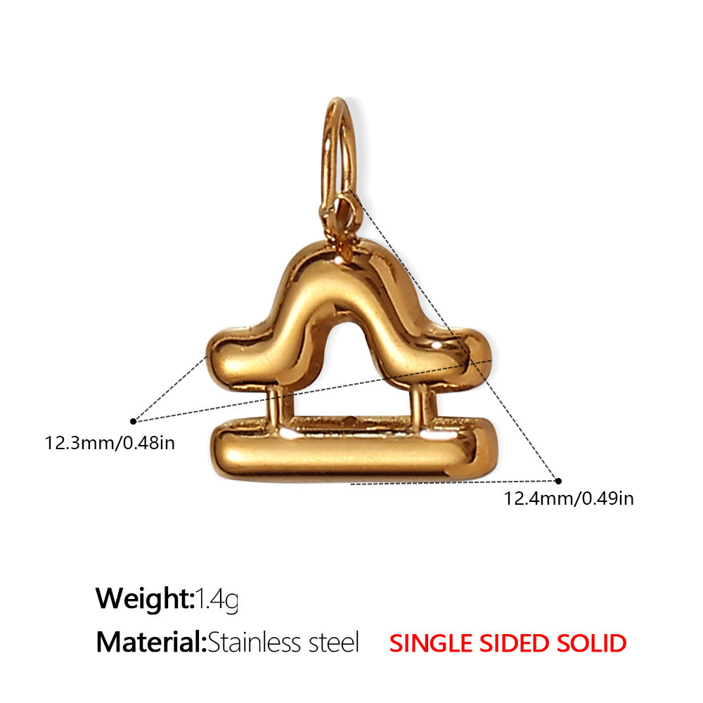 Wholesale Stainless steel twelve zodiac necklace pendant accessories