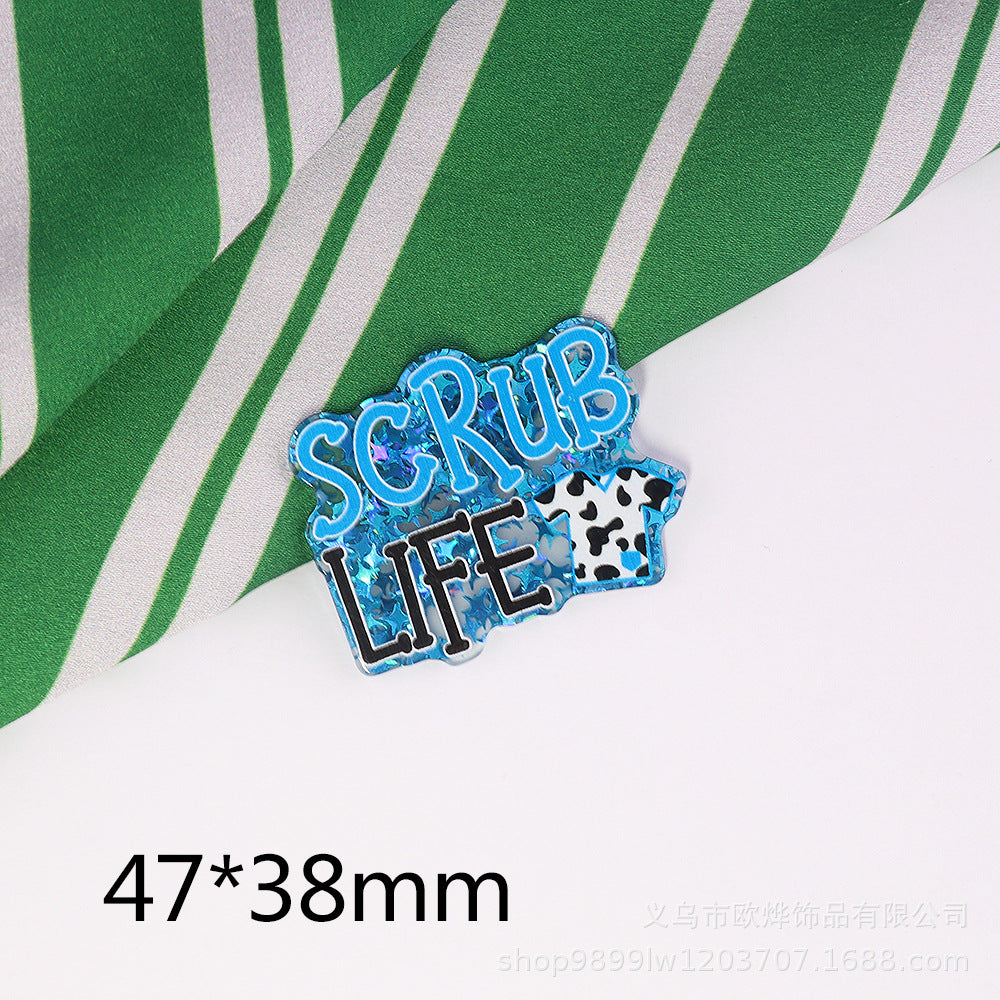 Wholesale 10pcs cartoon organ medical letter bag jewelry acrylic cute Acrylic Flatback accessories