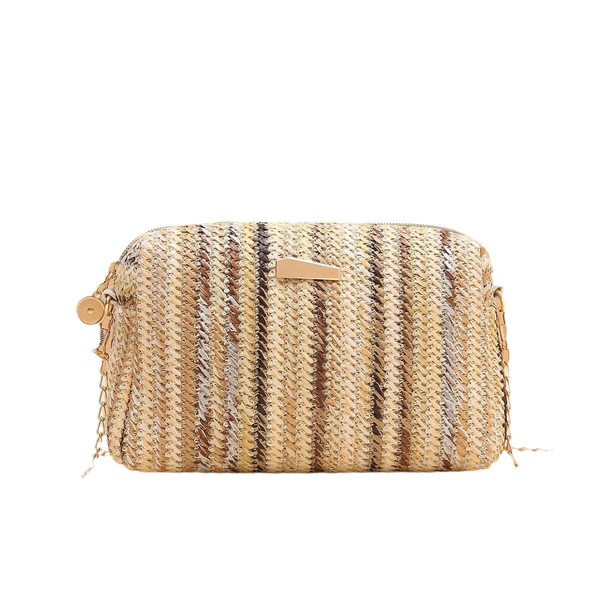 Wholesale Colorful Straw All-match Crossbody Rainbow Small Square Bag