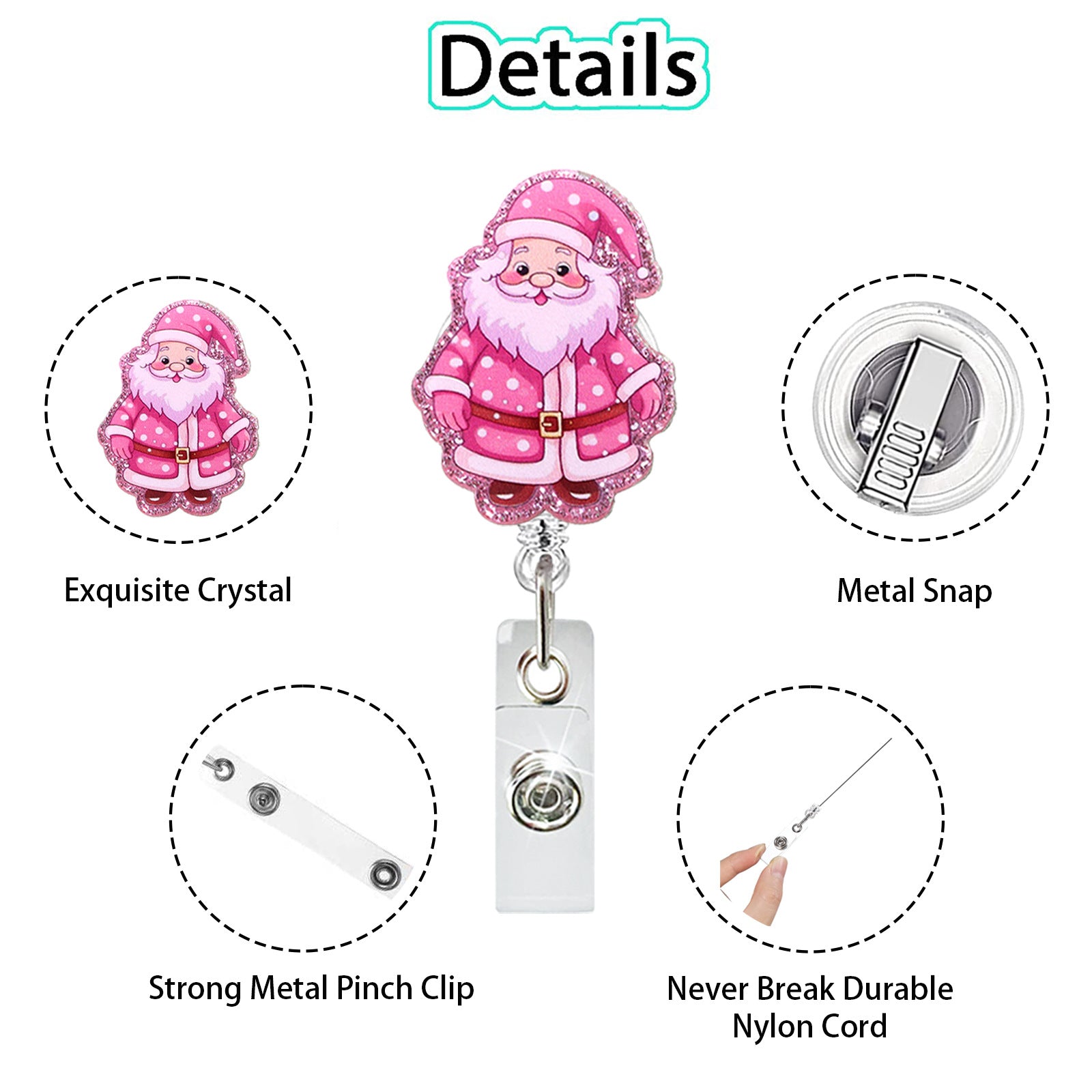 Wholesale Christmas series easy-pull retractable rotating badge