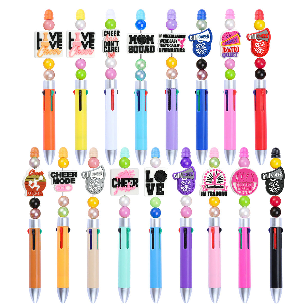 Wholesale  Random 100pcs/pack   Cheerleader Series Beaded DIY Charcoal Beads