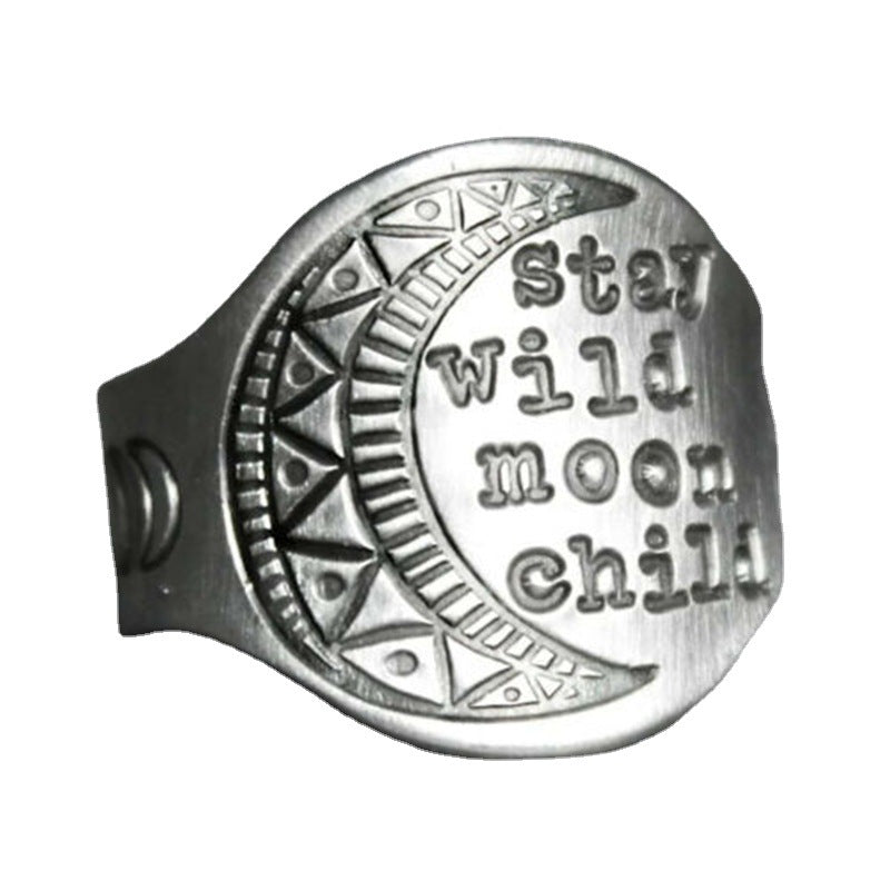 Wholesale Creative Letter Disc Engraved Ring