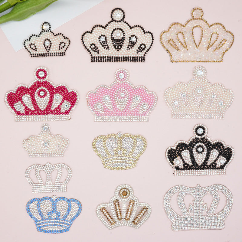 Wholesale 10pcs Multi specification rhinestone crown DIY Patches