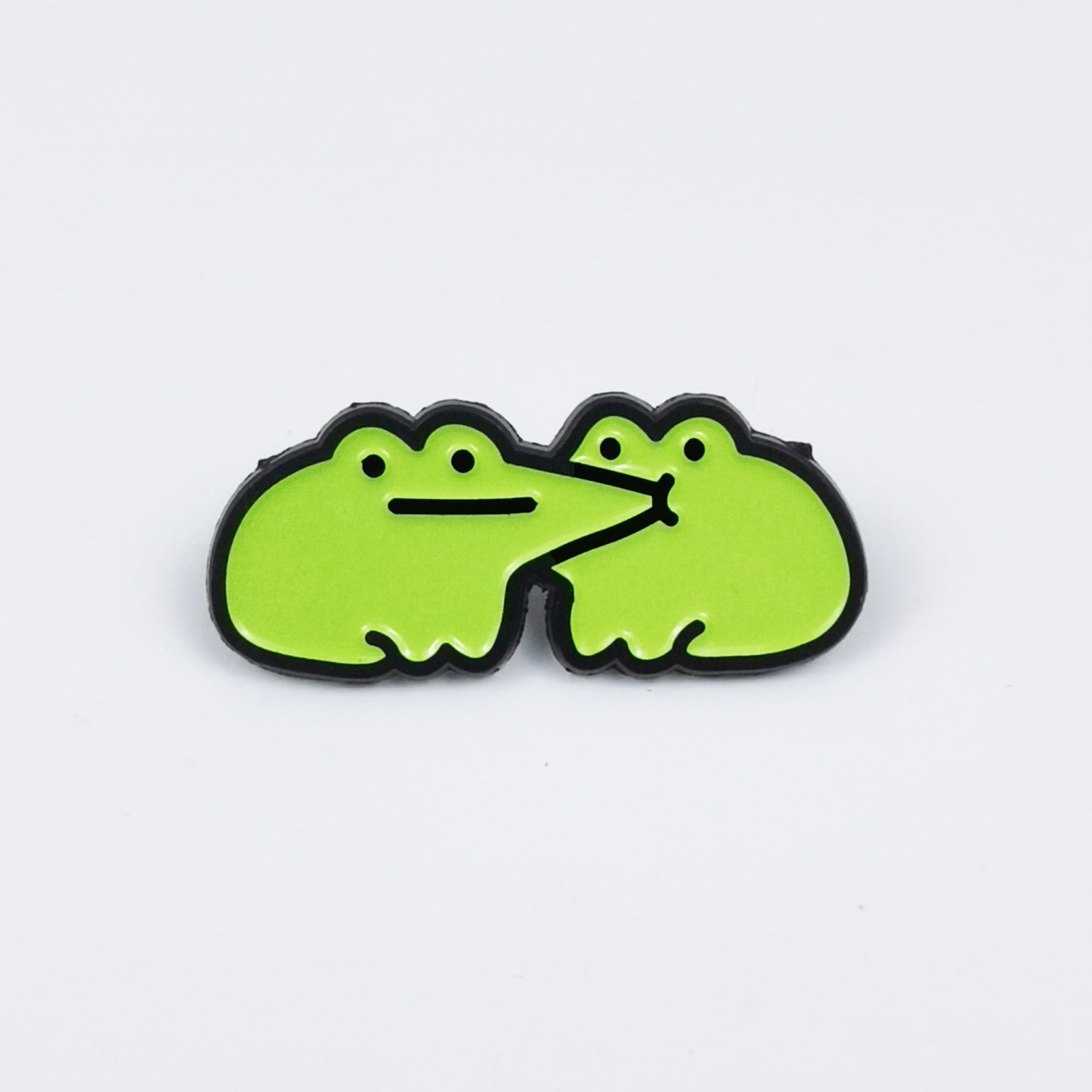 Wholesale Cute green paired frog cartoon animal brooch