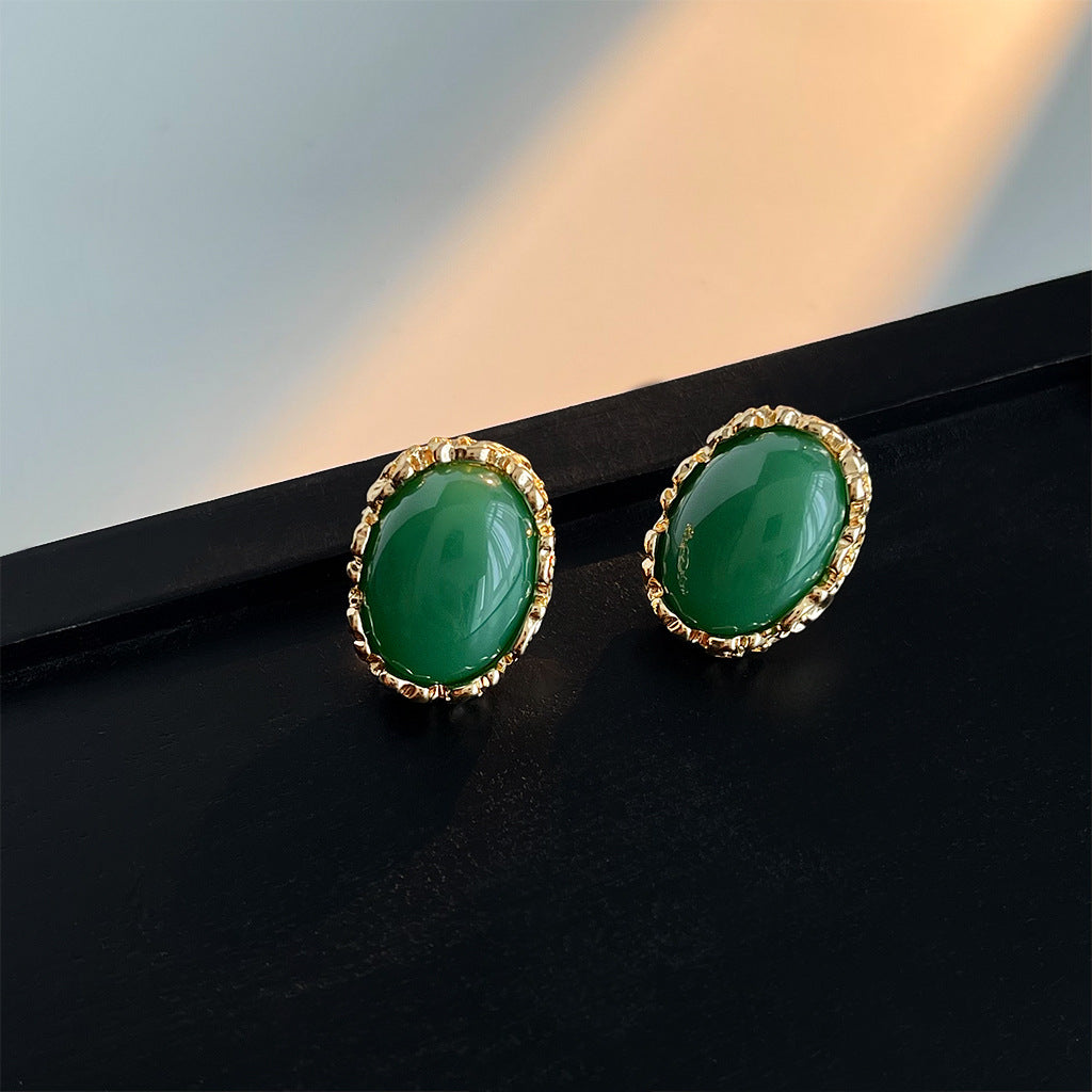 Wholesale Vintage emerald diverse shaped zircon earrings