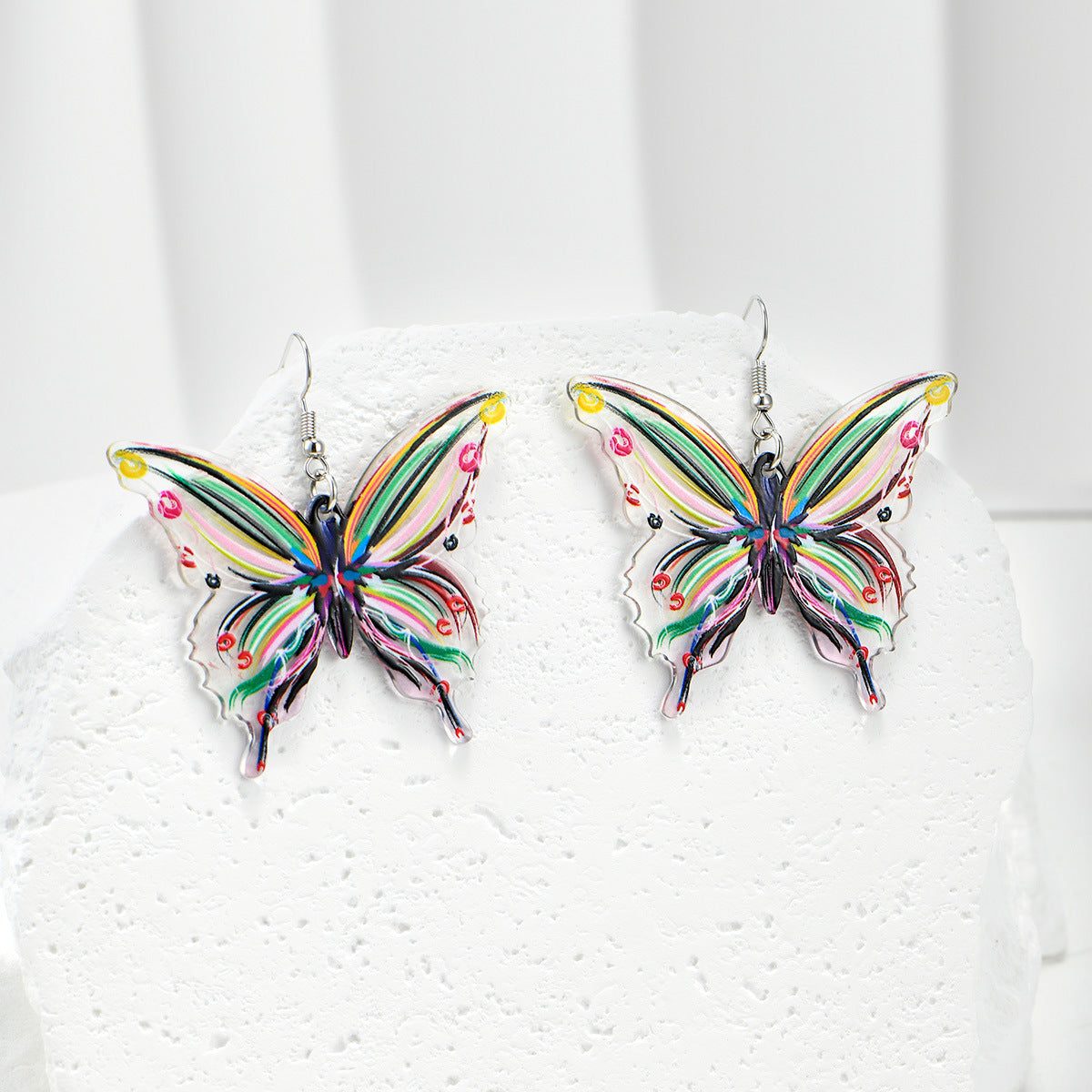 Wholesale Independence Day Butterfly Double sided Printed Acrylic Earrings