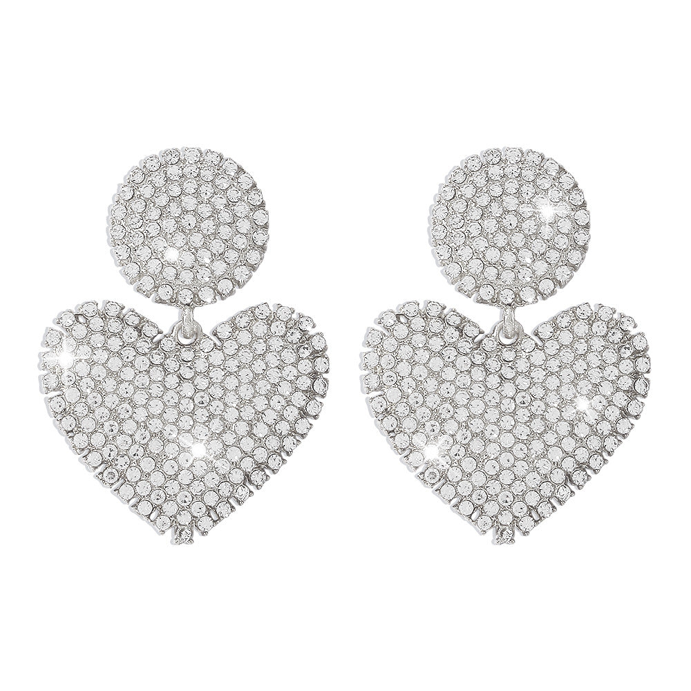 Wholesale Diamond Love Alloy Earrings