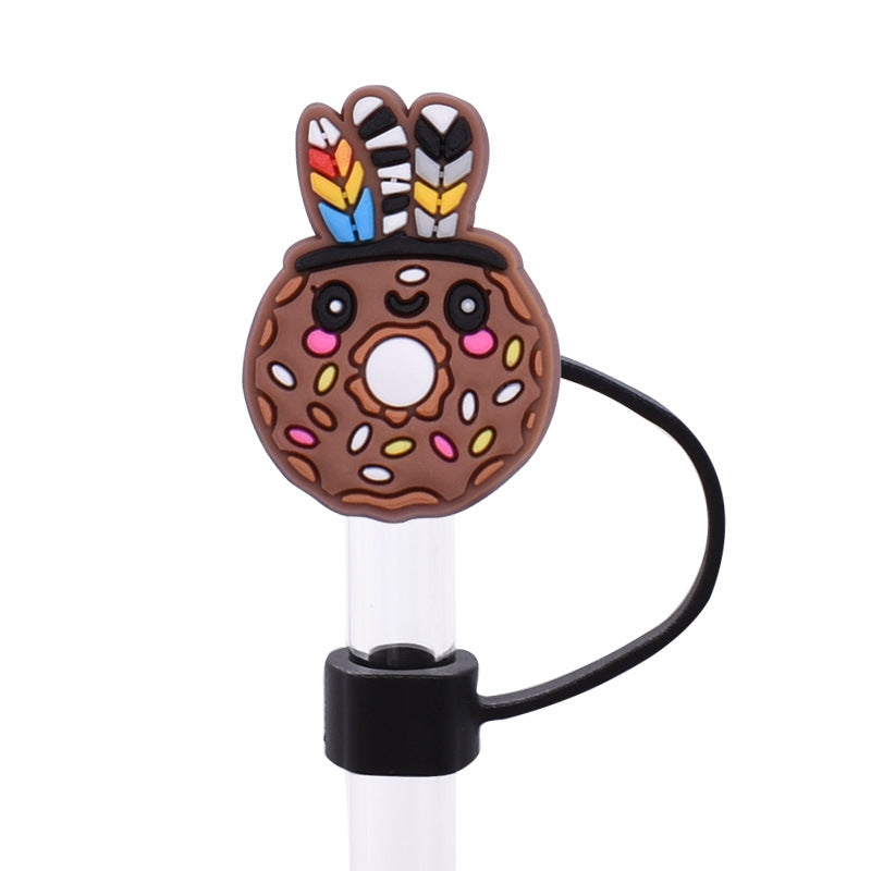 Wholesale  Random 100pcs/pack   Cute food internet celebrity straw cover  Straw Tube Cap