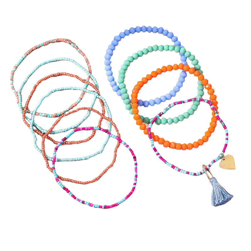 Wholesale Bohemian Style Colorful Beaded Anklets