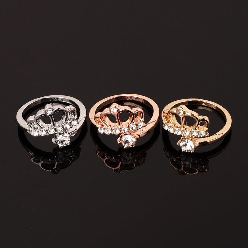 Wholesale Simple crown imitation silver ring jewelry accessories
