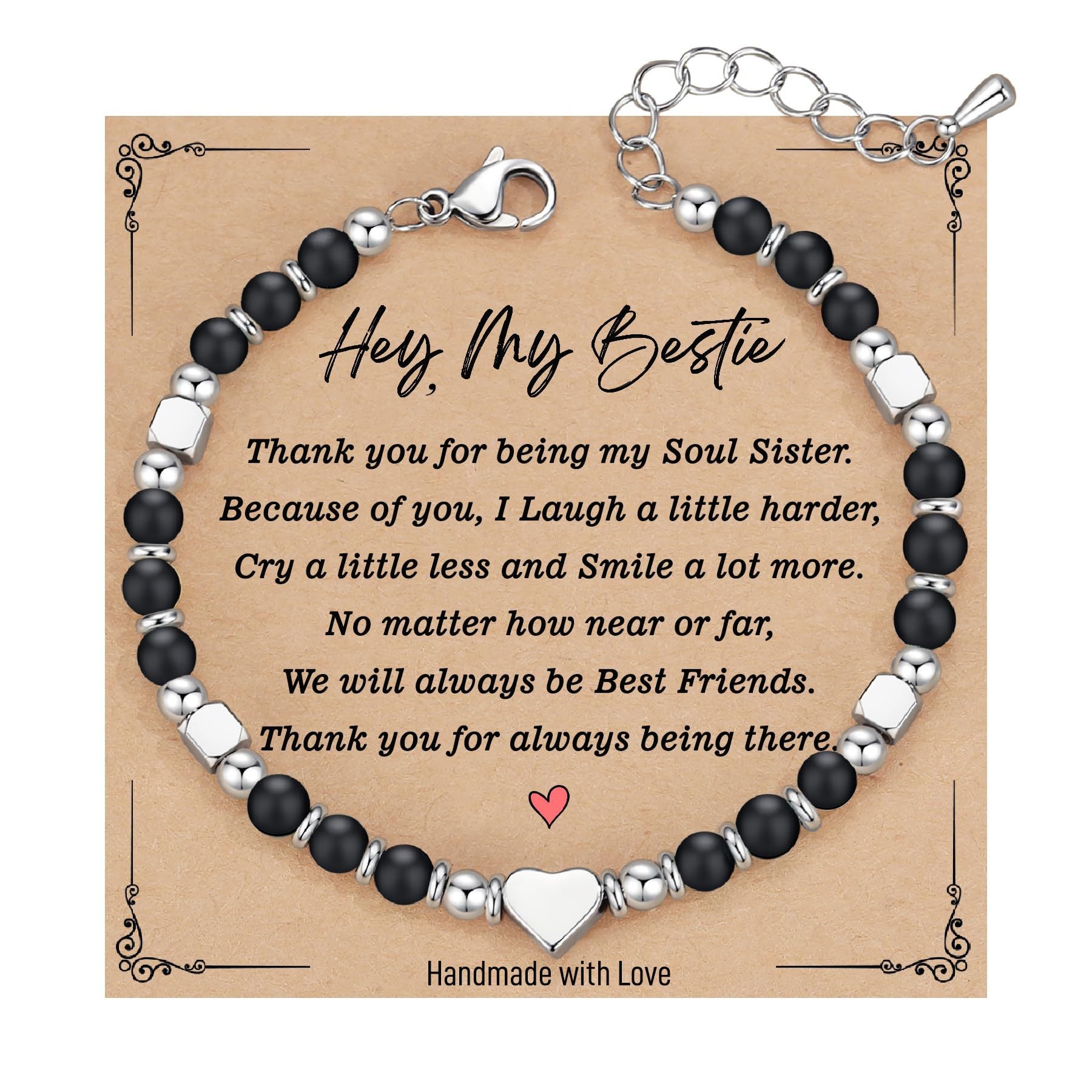 Wholesale  Natural Stone Crystal Peach Heart Colorfuled Beaded Stainless steel Bracelet