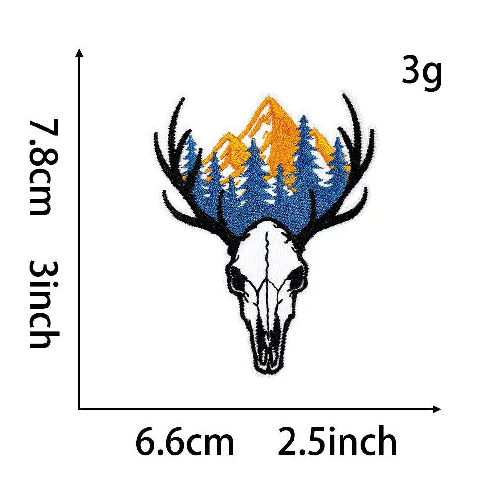 Wholesale Antler Fishing Rod Forest Outdoor Black DIY Patches