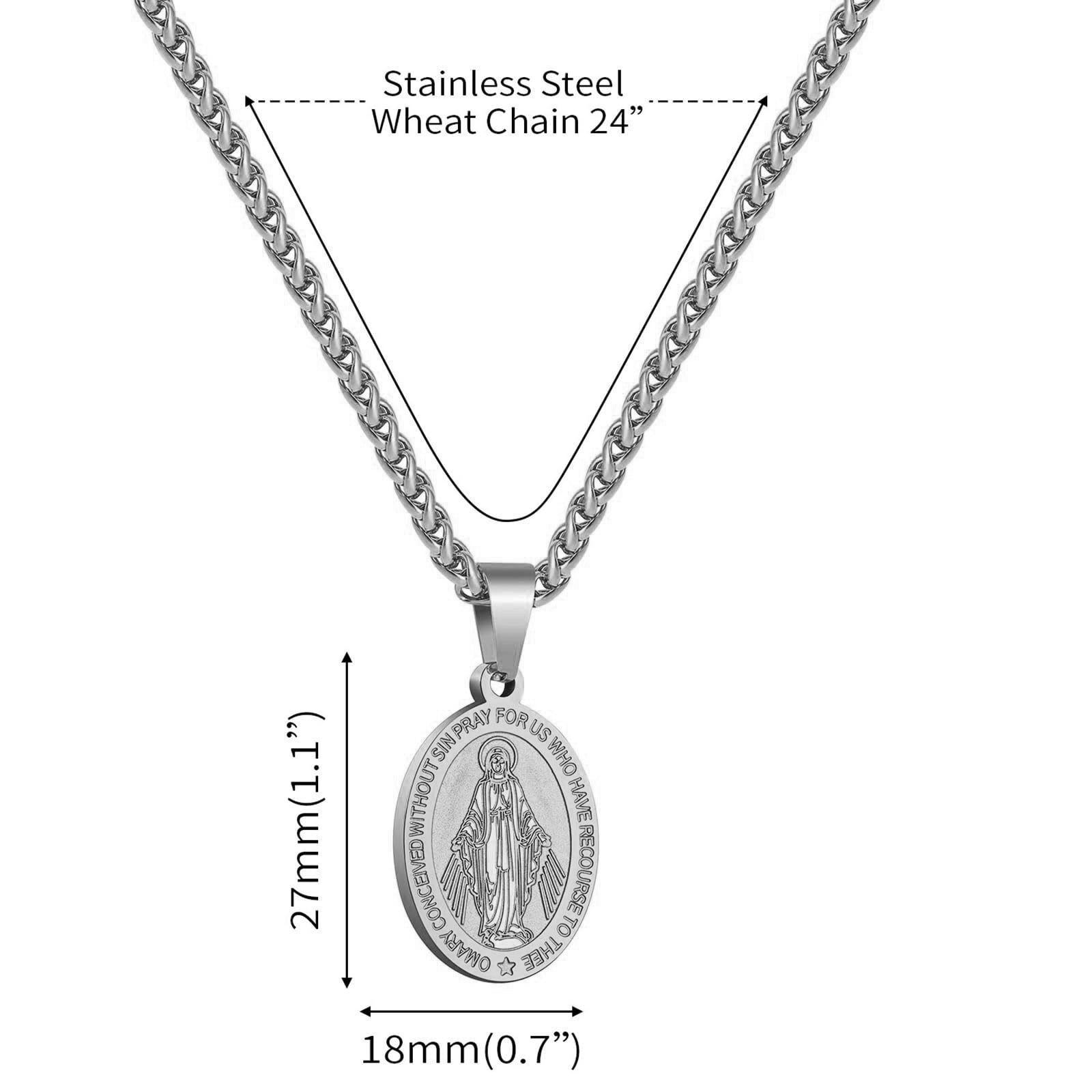 Wholesale Titanium Steel Virgin Mary Pendant Necklace Men' s Pendant Hip Hop Accessories