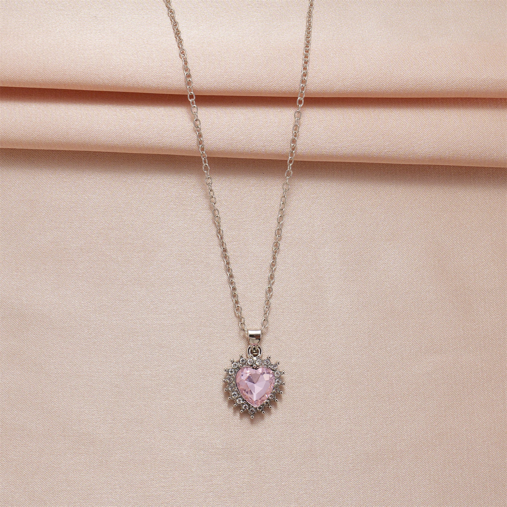 Wholesale  pink diamond zircon pendant necklace