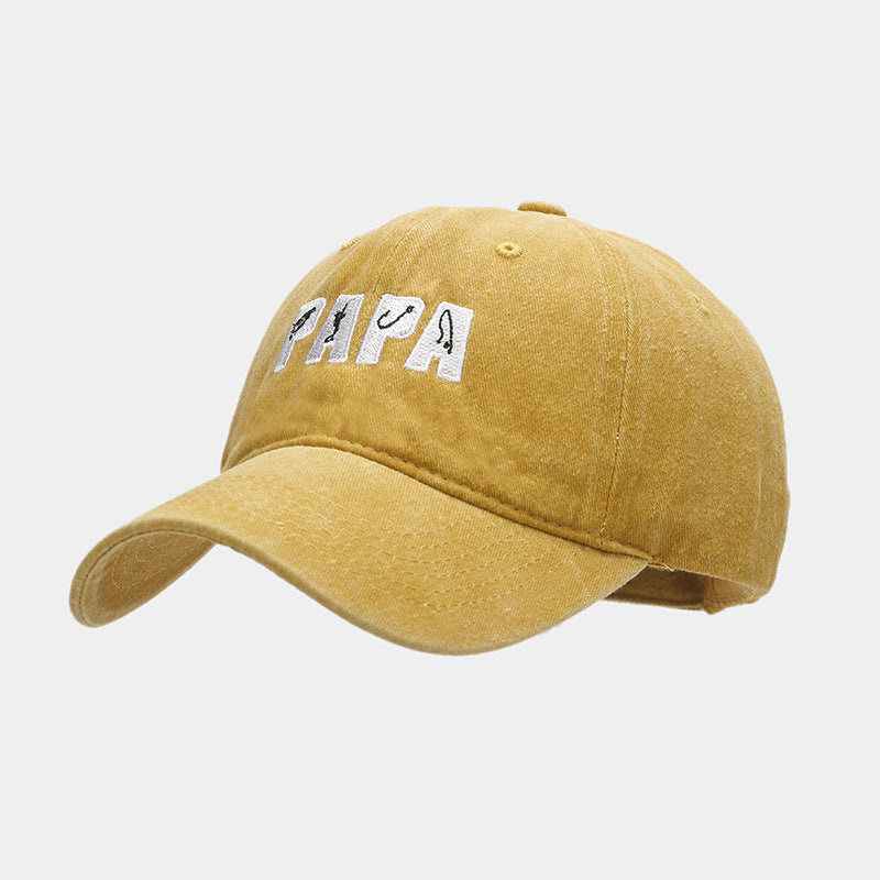 Wholesale PAPA Embroidered Washed Sun Protection Visor Baseball Cap